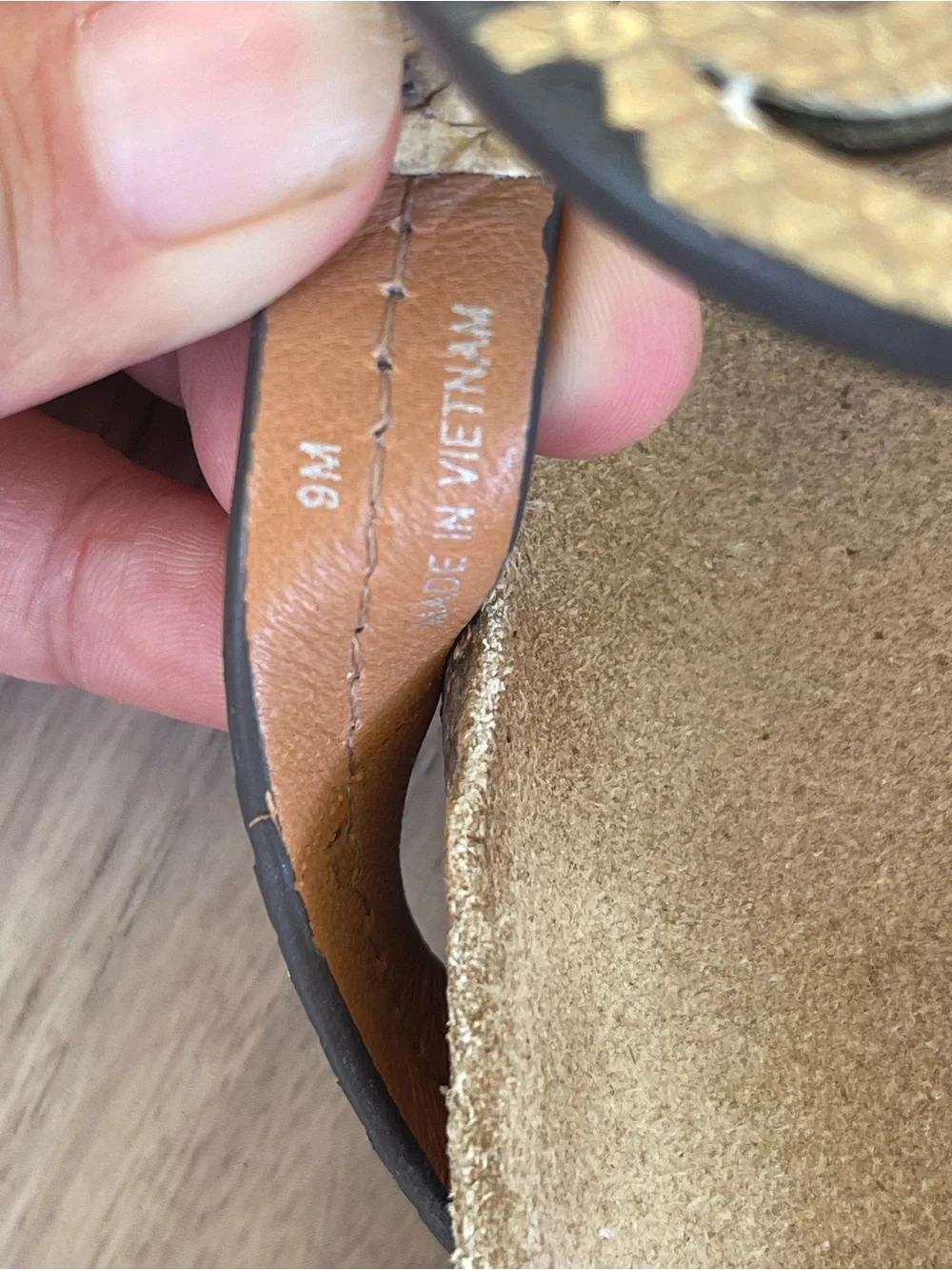 Tory Burch Brown and Black Snakeskin Logo Thong Sandals